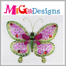 Incrível Metal Pink Butterfly Wall Decor para a Primavera